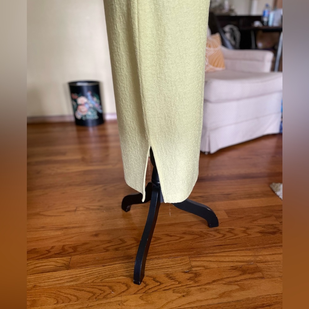 NWT St. John Green/Yellow Sleeveless Wool Blend Dress - Picture 2 of 8